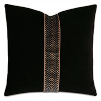 Ebony Chevron Border Decorative Pillow