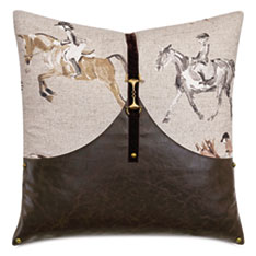 EQUESTRIAN BUCKLE DECORATIVE PILLOW
