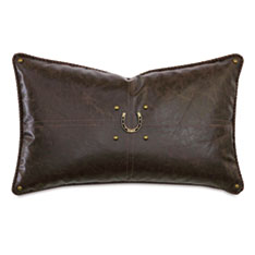 EQUESTRIAN FAUX LEATHER DECORATIVE PILLOW