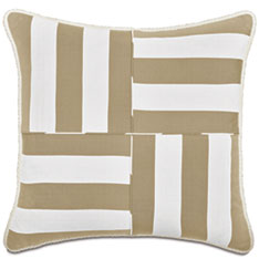 RIPTIDE GEOMETRIC DECORATIVE PILLOW IN KHAKI