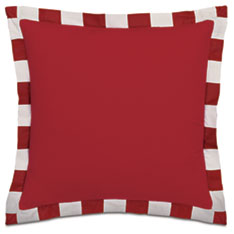 WICKING FLANGE DECORATIVE PILLOW IN SCARLET