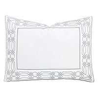 Nicola Embroidered Border Standard Sham in Gray