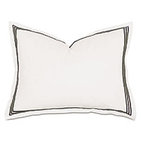 Tessa Satin Stitch Standard Sham in Ivory/Black