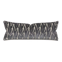 Phase Oblong Velvet Decorative Pillow In Gray