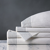 Marsden Satin Stitch Sheet Set in Navy