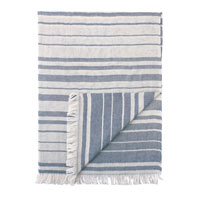 Row Striped Throw In Blue