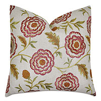 Marguerite Embroidered Decorative Pillow