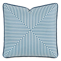 Ahoy Striped Decorative Pillow in Sky