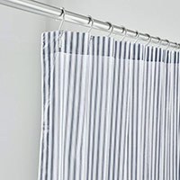 BLASS TICKING SHOWER CURTAIN IN NAVY