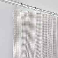 MALAYA GINGHAM SHOWER CURTAIN IN FAWN