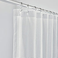 MALAYA GINGHAM SHOWER CURTAIN IN HAZE