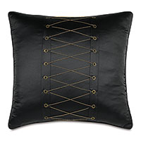 Arwen Lacing Detail Euro Sham In Black