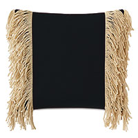 Palermo Fringe Decorative Pillow in Black