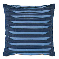 Plisse Pleated Decorative PIllow in Indigo