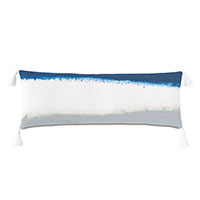 Palmetto Handpainted Decorative Pillow in Indigo