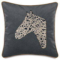 Arcaro Blockprinted Decorative Pillow in Racehorse