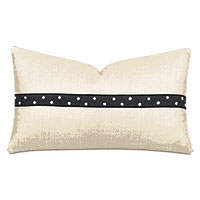 Salazar Pearl Nailhead Decorative Pillow in Cream