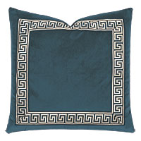 Uma Greek Key Border Decorative Pillow in Pacific