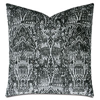 CHAUCER VELVET DECORATIVE PILLOW IN STEEL