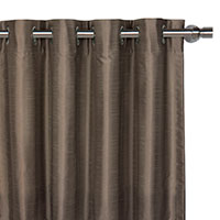 Edris Faux Silk Curtain Panel Taupe