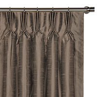 Edris Faux Silk Curtain Panel in Taupe