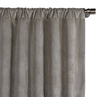 Nellis Velvet Curtain Panel in Dolphin