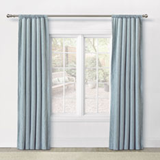 ATHENA EMBROIDERED CURTAIN PANEL IN AQUA