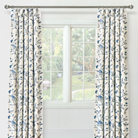 PROMENADE FLORAL CURTAIN PANEL IN BLUE