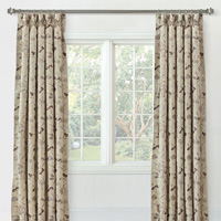 PROMENADE FLORAL CURTAIN PANEL IN STONE