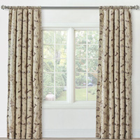 PROMENADE FLORAL CURTAIN PANEL IN STONE