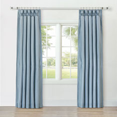 REVERIE STRIPED CURTAIN PANEL IN SAPPHIRE