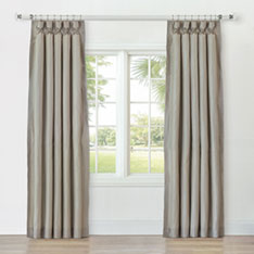 REVERIE STRIPED CURTAIN PANEL IN TRUFFLE