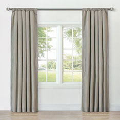 REVERIE STRIPED CURTAIN PANEL IN TRUFFLE