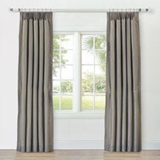 REVERIE STRIPED CURTAIN PANEL IN PEWTER