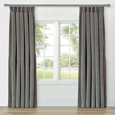 UMA VELVET CURTAIN PANEL IN GRAY