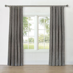 UMA VELVET CURTAIN PANEL IN GRAY
