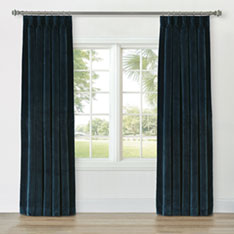 UMA VELVET CURTAIN PANEL IN PACIFIC