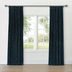 UMA VELVET CURTAIN PANEL IN PACIFIC