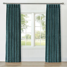 UMA VELVET CURTAIN PANEL IN TEAL