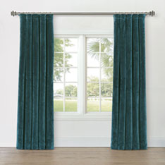 UMA VELVET CURTAIN PANEL IN TEAL