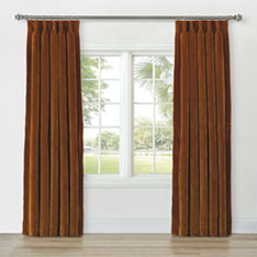 UMA VELVET CURTAIN PANEL IN ORANGE