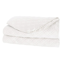 Coperta Diamond Quilted Coverlet in White