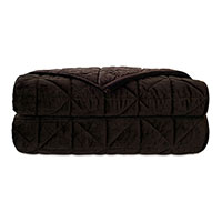 Nova Quilted Velvet Coverlet in Cocoa