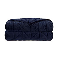 Nova Quilted Velvet Coverlet in Indigo