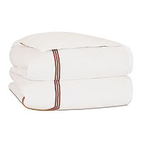 Tessa Satin Stitch Duvet Cover in Ivory/Scarlet