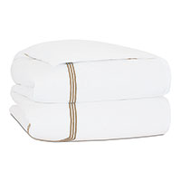 Tessa Satin Stitch Duvet Cover in White/Antique