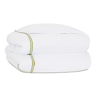 Enzo Satin Stitch Duvet Cover in Lime