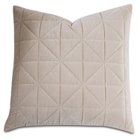 Nova Quilted Velvet Euro Sham in Ivory