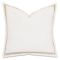 Tessa Satin Stitch Euro Sham in Ivory/Antique