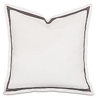 Tessa Satin Stitch Euro Sham in Ivory/Black